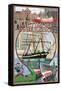 Baltimore Inner Harbor Scenes - Maryland-Lantern Press-Framed Stretched Canvas