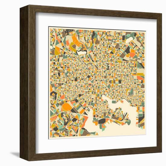 Baltimore Map-Jazzberry Blue-Framed Art Print