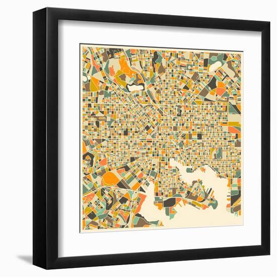 Baltimore Map-Jazzberry Blue-Framed Art Print