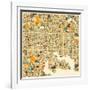 Baltimore Map-Jazzberry Blue-Framed Art Print