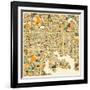 Baltimore Map-Jazzberry Blue-Framed Art Print