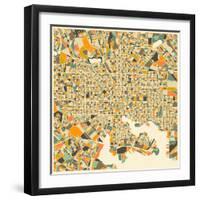 Baltimore Map-Jazzberry Blue-Framed Art Print