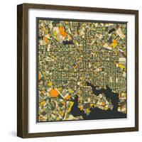 Baltimore Map-Jazzberry Blue-Framed Art Print