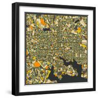 Baltimore Map-Jazzberry Blue-Framed Art Print