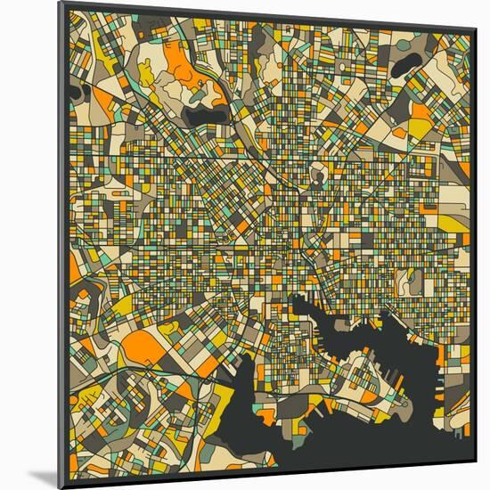 Baltimore Map-Jazzberry Blue-Mounted Art Print