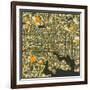 Baltimore Map-Jazzberry Blue-Framed Art Print