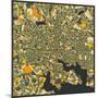 Baltimore Map-Jazzberry Blue-Mounted Art Print