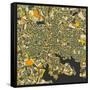 Baltimore Map-Jazzberry Blue-Framed Stretched Canvas