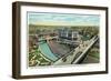 Baltimore, Maryland - Aerial View of St Paul Street Bridge and Union Station-Lantern Press-Framed Art Print