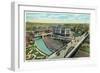 Baltimore, Maryland - Aerial View of St Paul Street Bridge and Union Station-Lantern Press-Framed Art Print