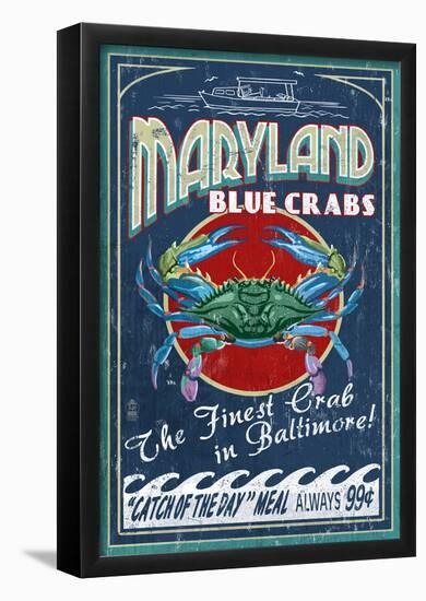 Baltimore, Maryland - Blue Crabs-null-Framed Poster