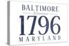 Baltimore, Maryland - Established Date (Blue)-Lantern Press-Stretched Canvas