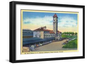 Baltimore, Maryland - Mt. Royal Station, Baltimore and Ohio Railroad View-Lantern Press-Framed Art Print