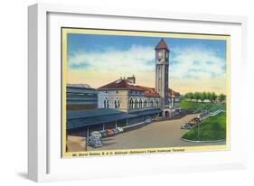 Baltimore, Maryland - Mt. Royal Station, Baltimore and Ohio Railroad View-Lantern Press-Framed Art Print