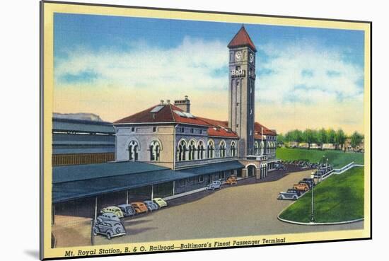 Baltimore, Maryland - Mt. Royal Station, Baltimore and Ohio Railroad View-Lantern Press-Mounted Art Print