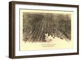 Baltimore, Maryland - Panoramic Map-Lantern Press-Framed Art Print