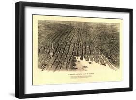 Baltimore, Maryland - Panoramic Map-Lantern Press-Framed Art Print