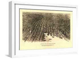Baltimore, Maryland - Panoramic Map-Lantern Press-Framed Art Print