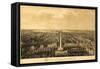 Baltimore, Maryland - Panoramic Map-Lantern Press-Framed Stretched Canvas