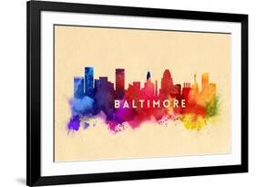 Baltimore, Maryland - Skyline Abstract-Lantern Press-Framed Premium Giclee Print