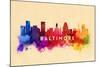 Baltimore, Maryland - Skyline Abstract-Lantern Press-Mounted Art Print