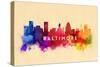 Baltimore, Maryland - Skyline Abstract-Lantern Press-Stretched Canvas
