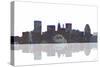 Baltimore Maryland Skyline BW 1-Marlene Watson-Stretched Canvas