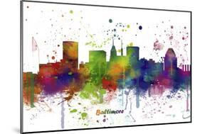 Baltimore Maryland Skyline MCLR 1-Marlene Watson-Mounted Giclee Print