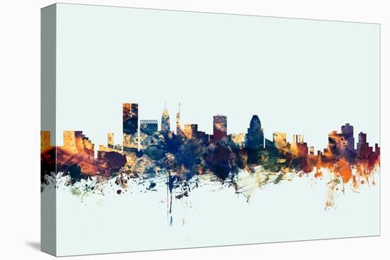 Baltimore Maryland Skyline-Michael Tompsett-Stretched Canvas