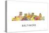 Baltimore Maryland Skyline-Marlene Watson-Stretched Canvas