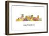 Baltimore Maryland Skyline-Marlene Watson-Framed Giclee Print