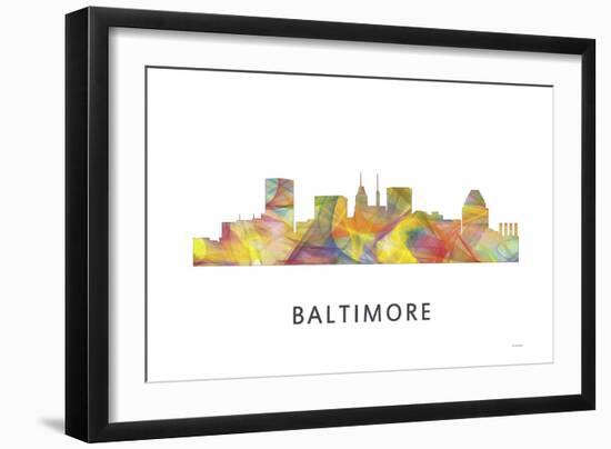 Baltimore Maryland Skyline-Marlene Watson-Framed Giclee Print