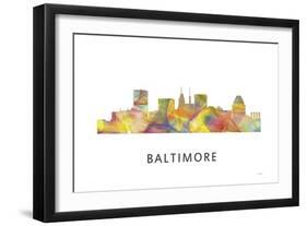 Baltimore Maryland Skyline-Marlene Watson-Framed Giclee Print