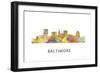 Baltimore Maryland Skyline-Marlene Watson-Framed Giclee Print