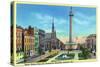 Baltimore, Maryland, View of Mount Vernon Place and Washington Monument-Lantern Press-Stretched Canvas