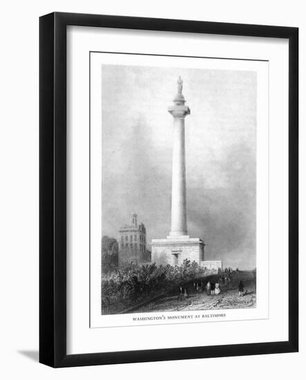 Baltimore, Maryland, View of Washington's Monument-Lantern Press-Framed Art Print