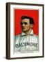 Baltimore, MD, Baltimore Eastern League, Phil Poland, Baseball Card-Lantern Press-Framed Art Print