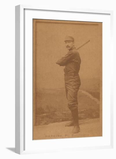 Baltimore, MD, Baltimore Orioles, John Harkins, Baseball Card-Lantern Press-Framed Art Print