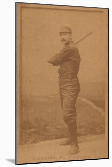Baltimore, MD, Baltimore Orioles, John Harkins, Baseball Card-Lantern Press-Mounted Art Print
