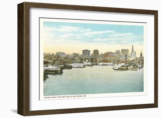 Baltimore Skyline and Waterfront, Baltimore, Maryland-null-Framed Art Print