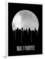 Baltimore Skyline Black-null-Framed Art Print