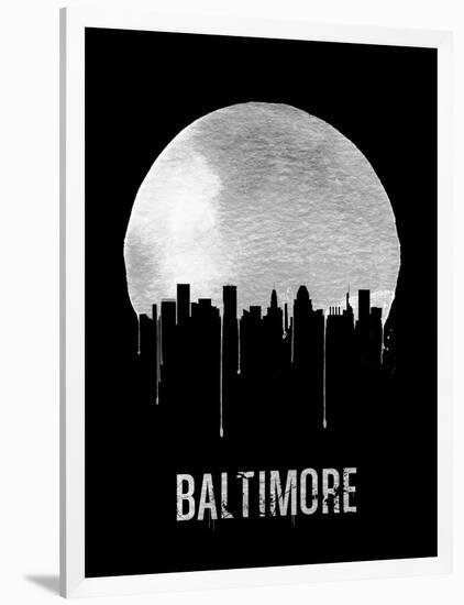 Baltimore Skyline Black-null-Framed Art Print