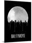 Baltimore Skyline Black-null-Mounted Art Print