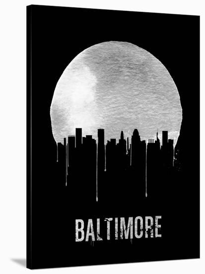 Baltimore Skyline Black-null-Stretched Canvas