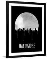 Baltimore Skyline Black-null-Framed Art Print
