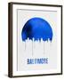 Baltimore Skyline Blue-null-Framed Art Print