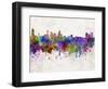 Baltimore Skyline in Watercolor Background-paulrommer-Framed Art Print