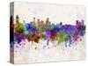 Baltimore Skyline in Watercolor Background-paulrommer-Stretched Canvas