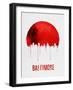 Baltimore Skyline Red-null-Framed Art Print