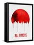 Baltimore Skyline Red-null-Framed Stretched Canvas